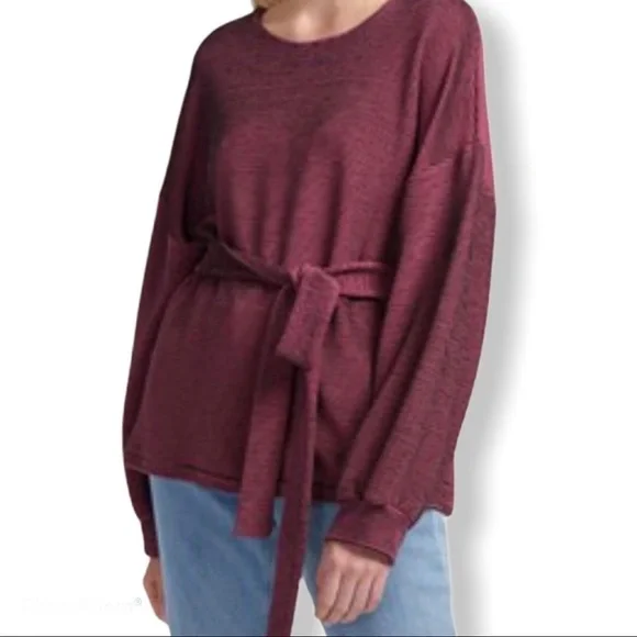 French Connection Burgundy Striped Sweater - Picture 4 of 5